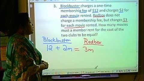 Solving word problems with variables on both sides.AVI