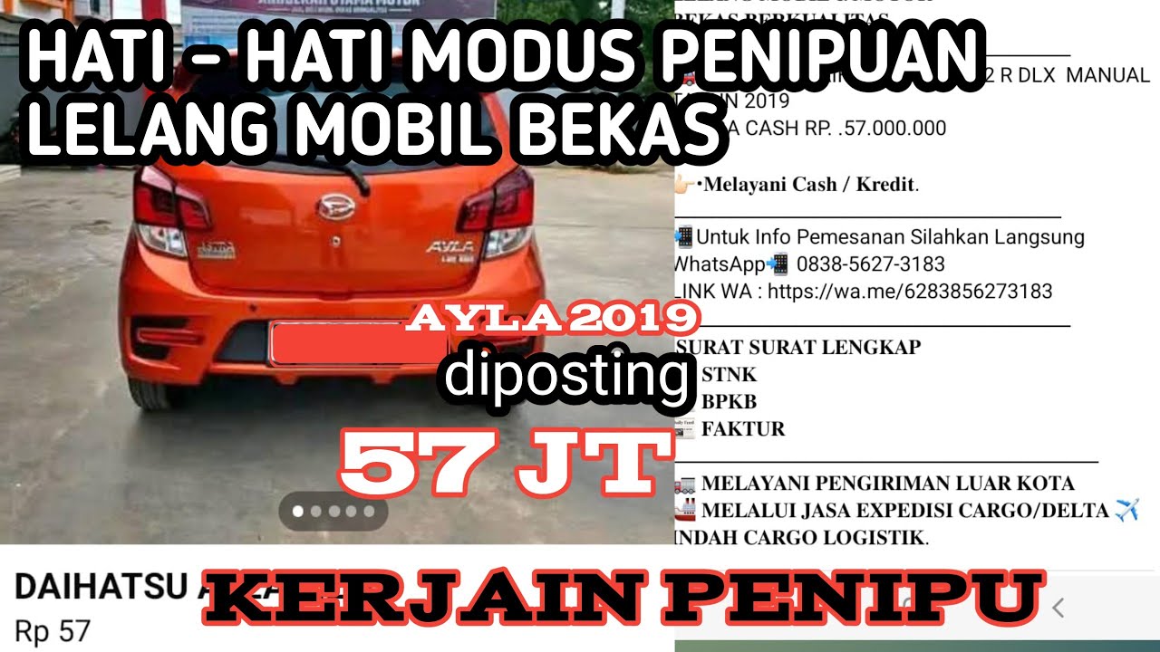 🔴HATI HATI MODUS PENIPUAN LELANG MOBIL & MOTOR MUNCUL LAGI, LANGSUNG KITA KERJAIN 😁