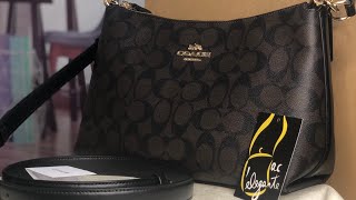 Coach Lewis signature shoulder crossbody bag black brown