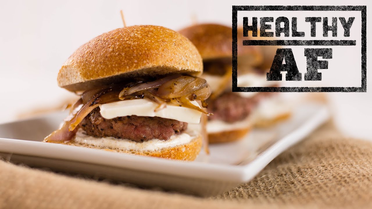 Lamb and Red Onion Sliders with Feta | Healthy AF