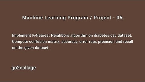 EP 05 | K-Nearest Neighbours Algorithm | Machine Learning | @go2collage