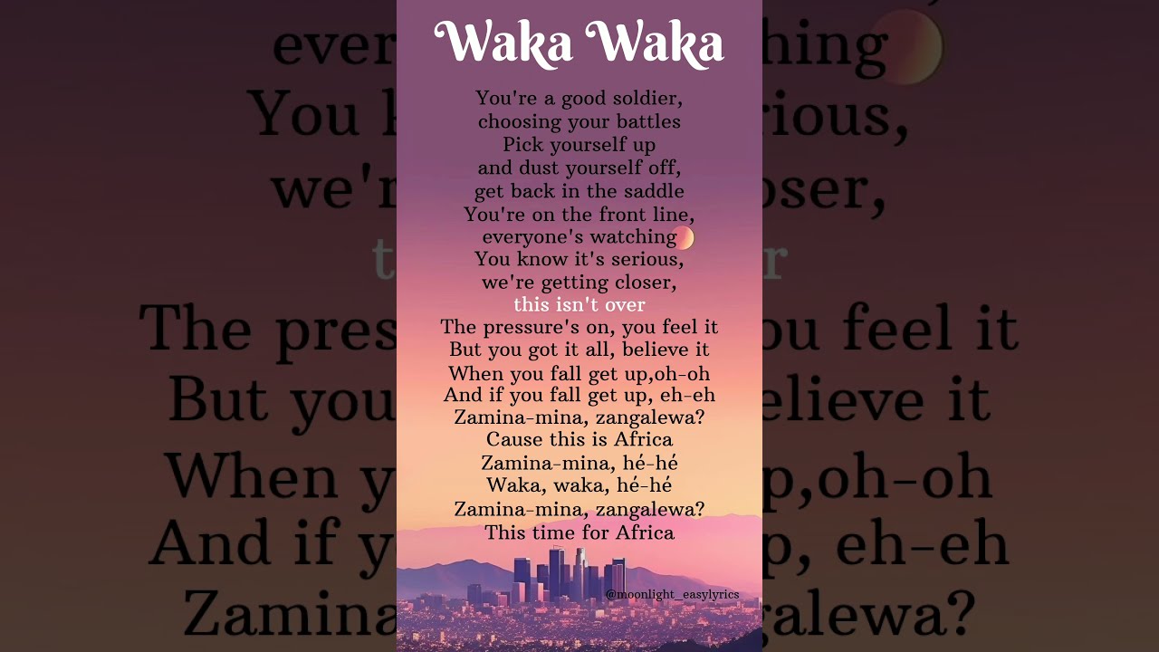 Waka The Time Of Africa Shakira Songlyrics Ytshorts Lyrics