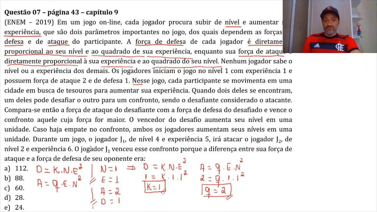 ENEM – 2019) Em um jogo on-line, cada jogador procura subir de