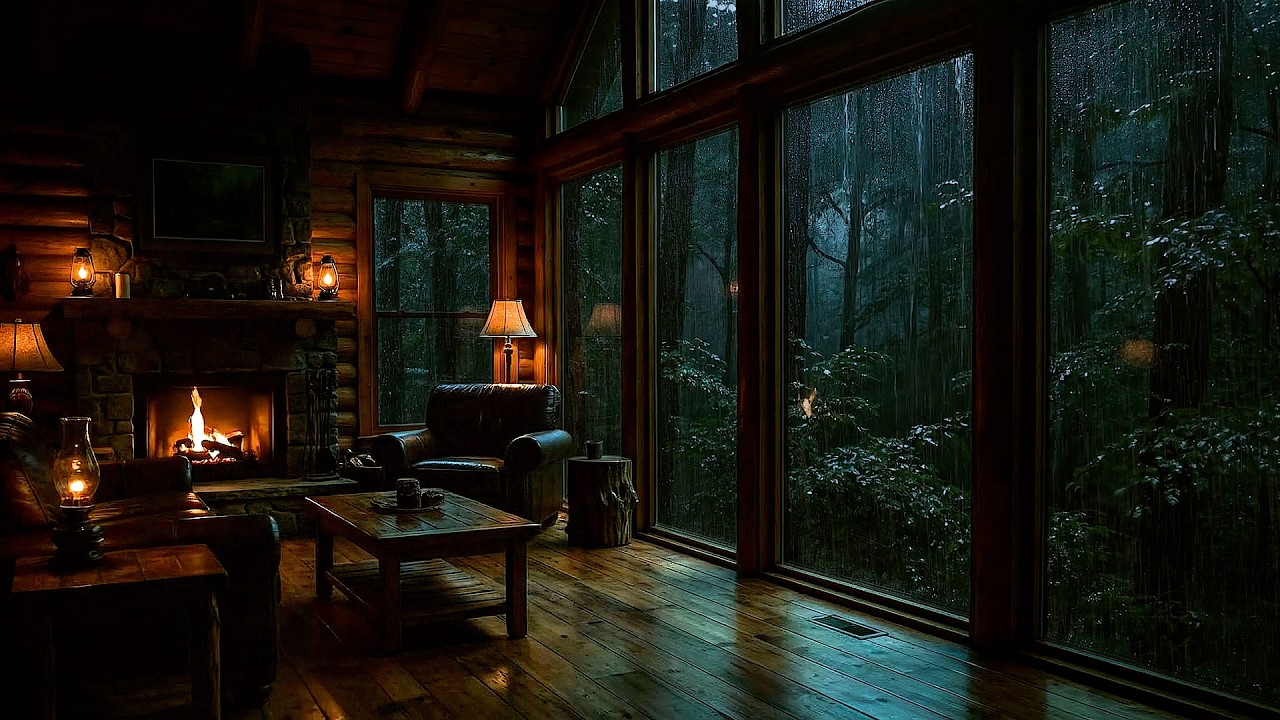 🔴 Rain on Window & Cozy Fireplace 🌧️🔥 Sleep Stream | NO ADS | Deep Relaxation