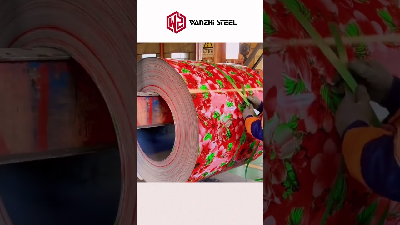 【Pattern Printed Steel Coil】-Printed Red Flower Steel Coil  | Wanzhi Steel