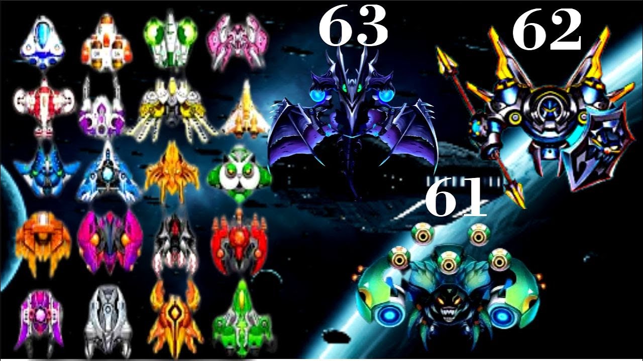 Boss 61-63: All Ships, No Upgrades || Space Shooter Galaxy Attack