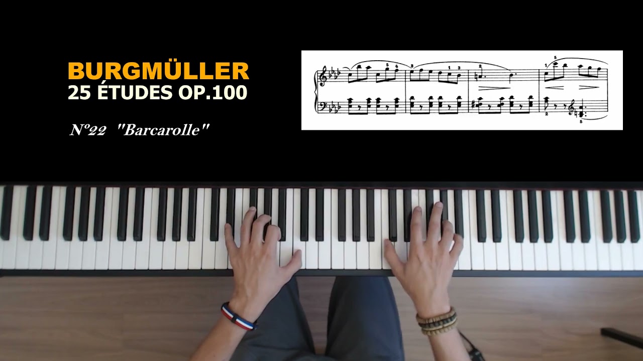 Burgmuller Op.100, Piano Etude #22: Barcarolle (Venetian Boat Song) + sheet music