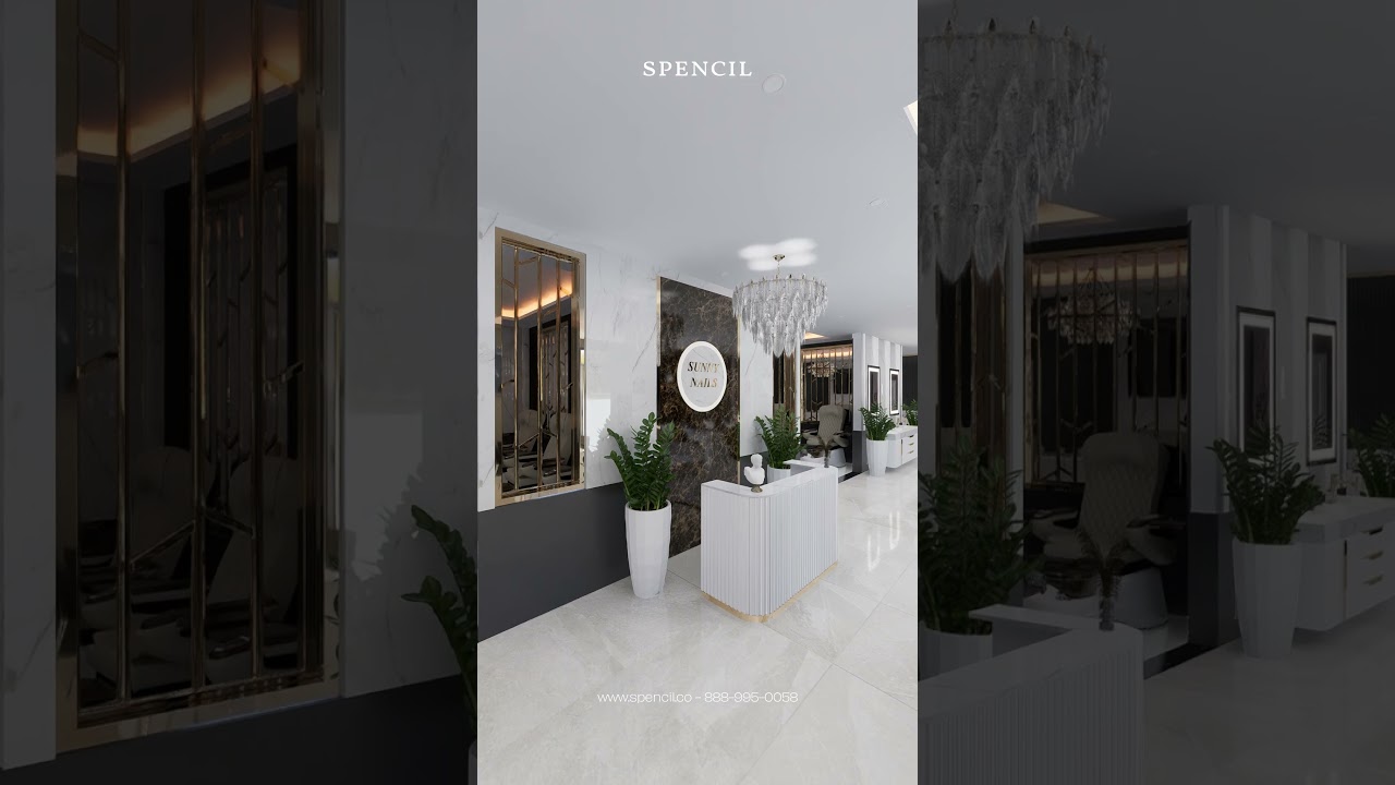 Thiết Kế Tiệm Nail Salon Đẹp ở Mỹ - Full Walkthrough Nail Salon Interior Design 