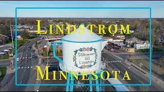 Lindstrom Minnesota cabins and lakes by air 4K