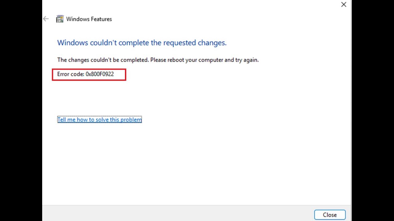How to fix Microsoft Print to PDF error 0x800F0922 in Windows 11