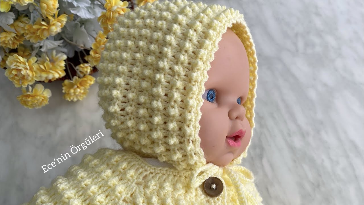 Crochet chickpea model baby hat Tığ işi Nohut Model Bebek Şapkası / Bebek Takım şapkası/3 ay