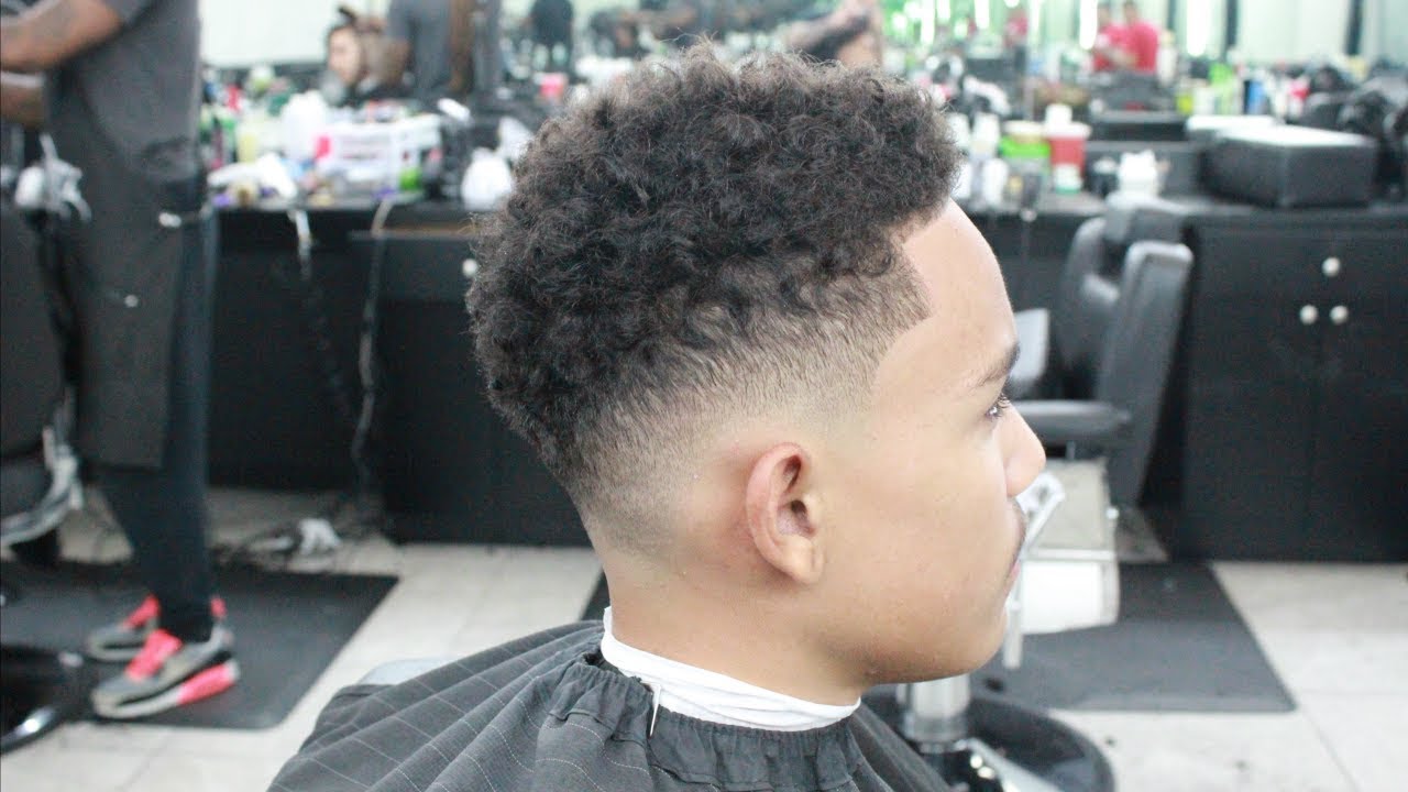 Drop Fade Curly Top Haircut