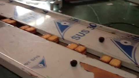 Automatic biscuit/ bread/ food packing machine with 2 feeder