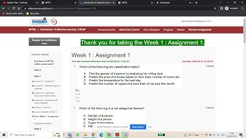Week 1 : Assignment 1 | Introduction To Machine Learning   IITKGP | Solution | IIT | NPTEL SOLUTIONS