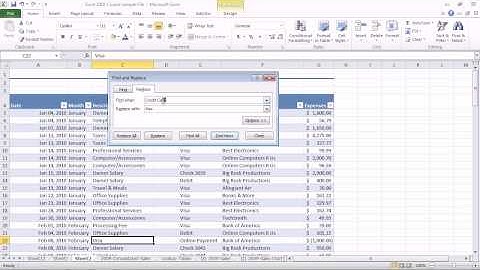 Excel 2010 - Use Find and Replace