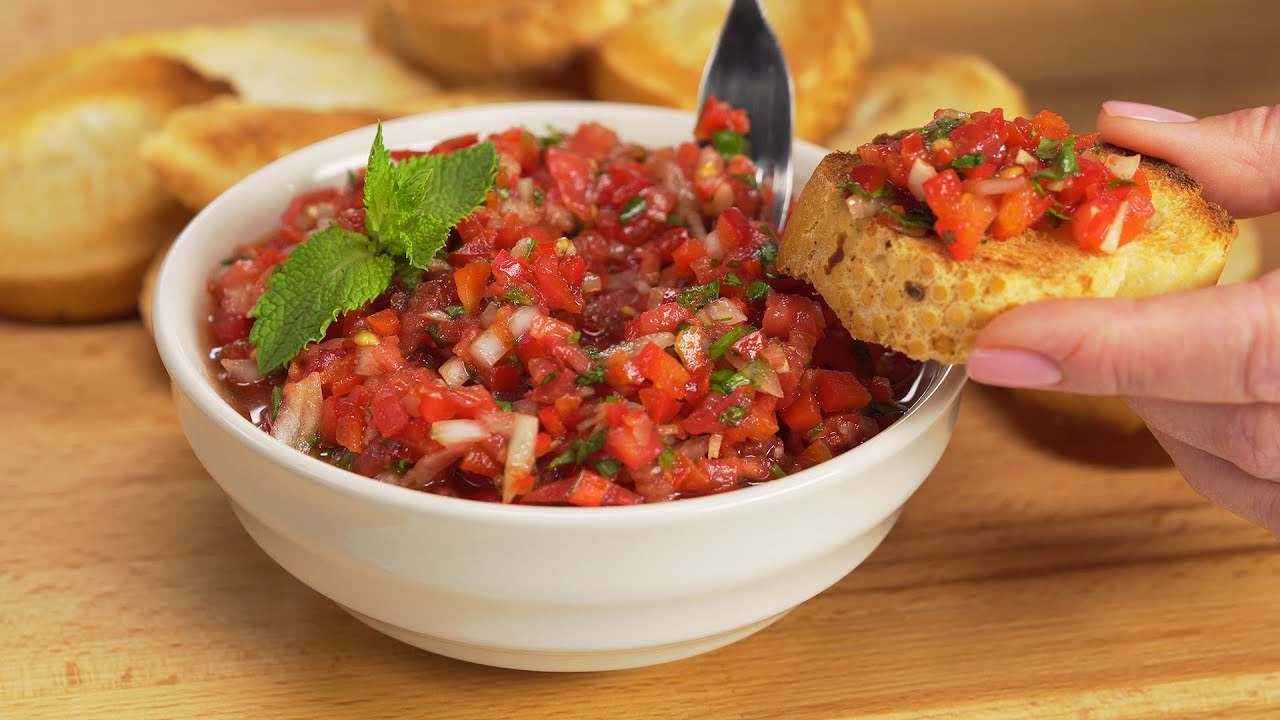 Download EZME - SPICY Turkish SALSA | Spicy Tomato Salad. DIP /APPETIZER /SALAD #190 Recipe by Always Yummy!