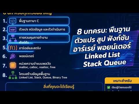 เริ่มเขียนโค้ดจากศูนย์! 💻 "ภาษา C ฉบับเรียนรู้ด้วยตนเอง" จากพื้นฐานสู่โครงสร้างข้อมูล ✨