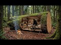 Building A House In The Forest This Man Built A Mini House Inside A Tree Trunk By Himself 