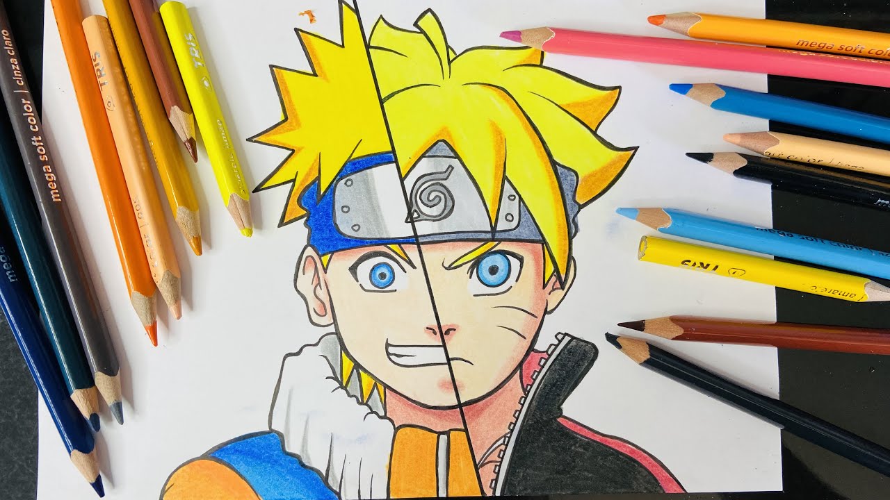 Tutorial de desenho passo a passo desenhando o boruto #boruto #tutoria