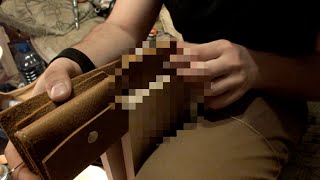 Как шить кошелек из кожи цангой handmade