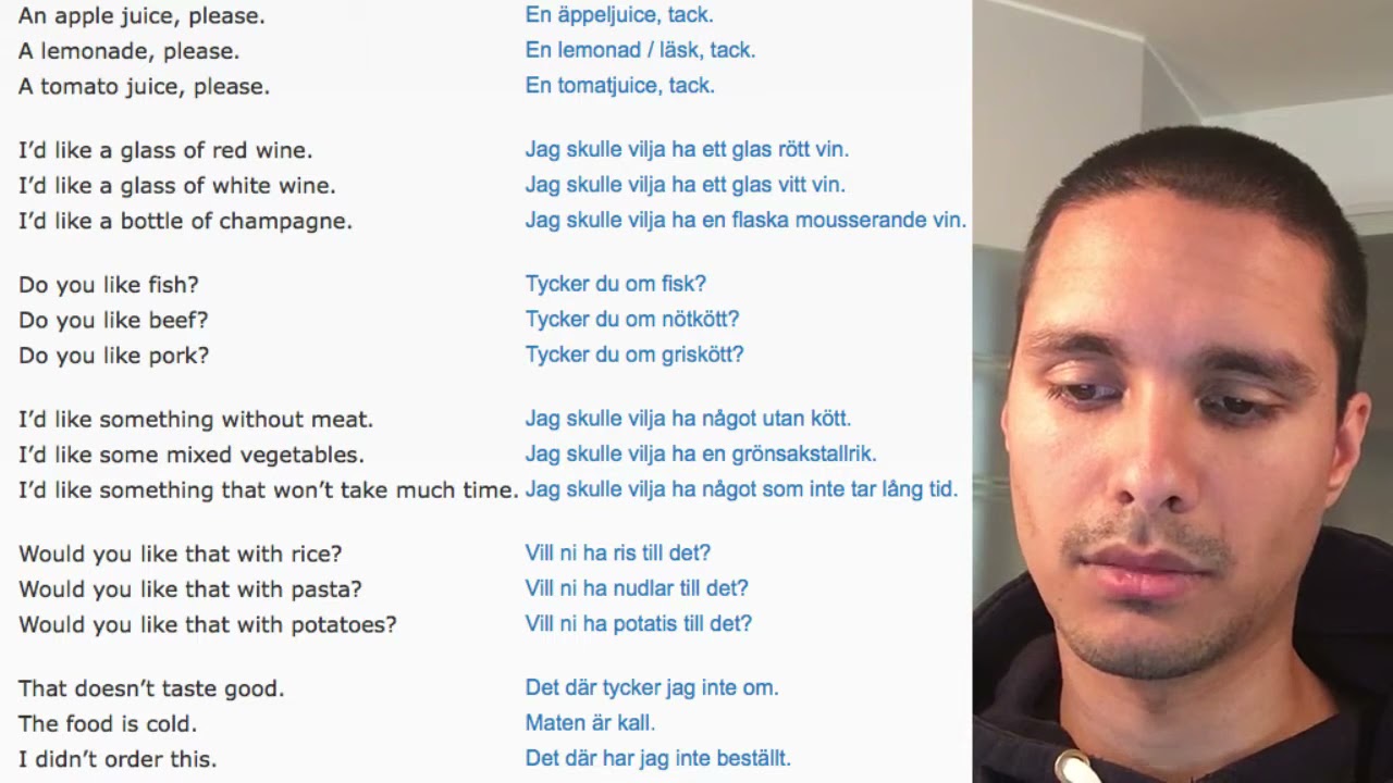 Swedish Phrases #30 At The Restaurant 2
