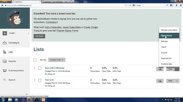 Making a list and signup form with MAILCHIMP