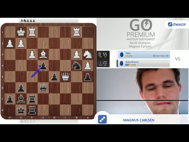 unfiltered) Magnus Carlsen Playing Blitz Online vs Tapu(2773