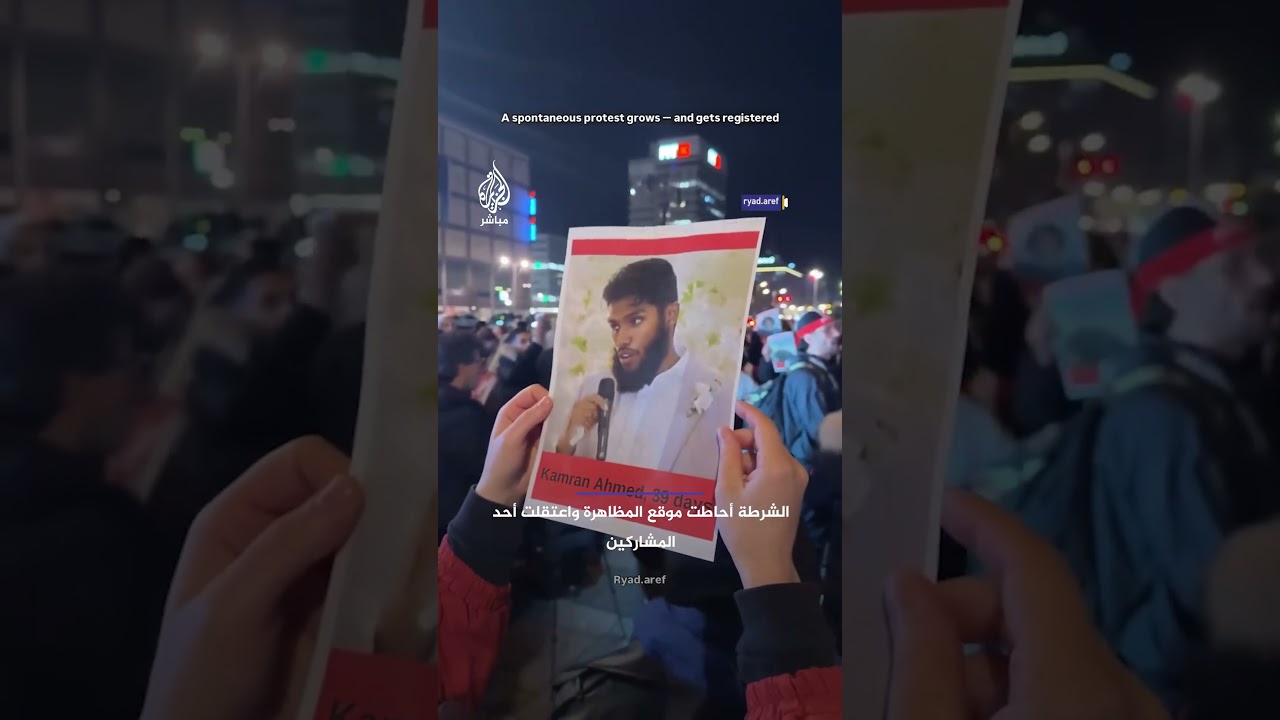 مظاهرة لدعم  ناشطين معتقلين لتأييدهم فلسطين
