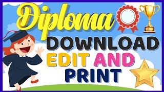 Diploma for kids template in PowerPoint, download and edit easy, Download free 👇