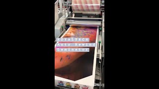 ROYALTECH Hot & Cold Roll Anti-Curve & Auto Rewind Roll Laminating Machine _ Demo/Tutorial