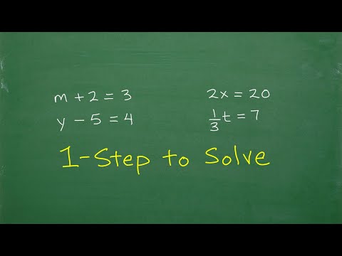 Let’s Solve The Equations – 1 Step Only