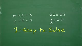 Let’s Solve The Equations – 1 Step Only Lets Solve The Equation