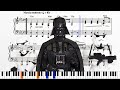 The Imperial March (John Williams) easy piano tutorial, sheet music, synthesia