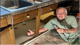 DIY Sink Base Cabinet Floor Replacement              Repair Water Damage Fast