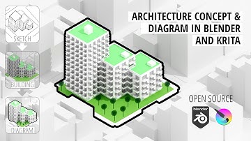 Architectural concept with Blender Cycles and Krita