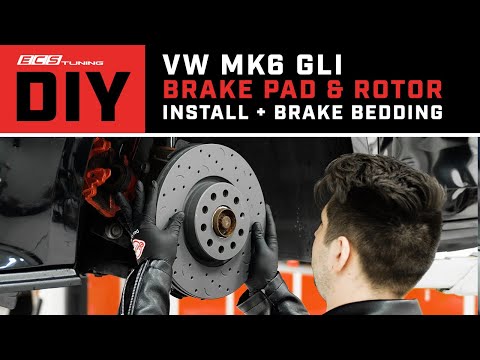 How to Install VW GLI Brake Pads & Rotors and Brake Bedding (2010-2014 MK6) | DIY | ECS Tuning