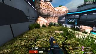 Xonotic, Solarium, five bots (godlike difficulty)