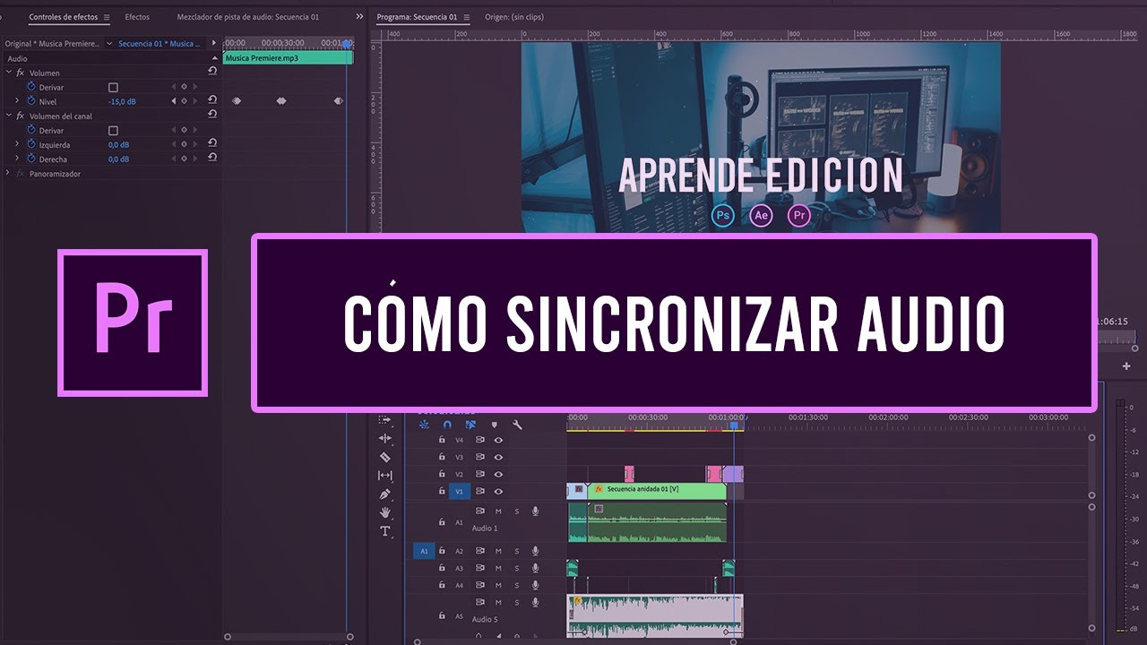 C mo Sincronizar Audio Y Video En Adobe Premiere Adobe Premiere 2020 YouTube