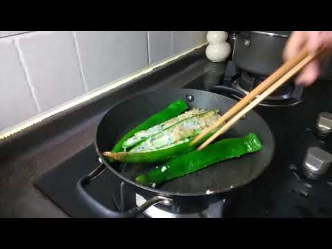 simple menu for dinner chili with fish meat thanks for watching.