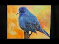 Indigo bunting bird water colour painting  birds water colour painting