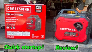 Craftsman 2500i Generator Review / Startup