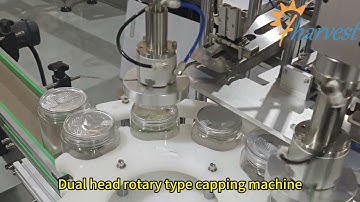 Automatic dual head rotary type capping machine, plastic jar screw capping machine
