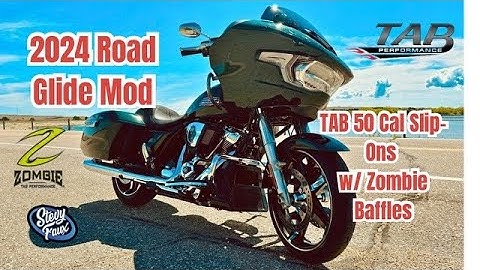 2024 Harley Road Glide First Mod: TAB Performance 50 Cal Slip-Ons with Zombie Baffles!