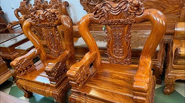 Bộ Ghế Minh Quốc Voi cột 12 gỗ Hương Đá phù hợp cho phòng khách vừa và nhỏ | Đồ Gỗ Sơn Trang
