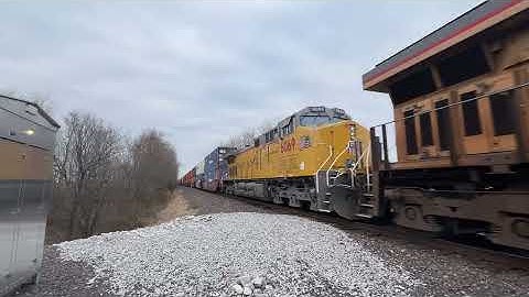UP 8195 leads a NB Stack train at Fountain . #trains 