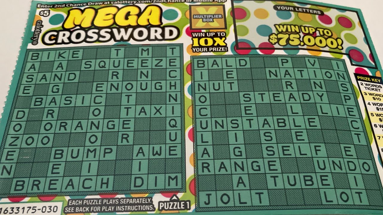 California Lottery Scratcher s crossword YouTube
