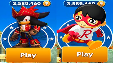Captain shadow in Sonic Dash vs Tag with Ryan - All Characters Unlocked Android Gameplay