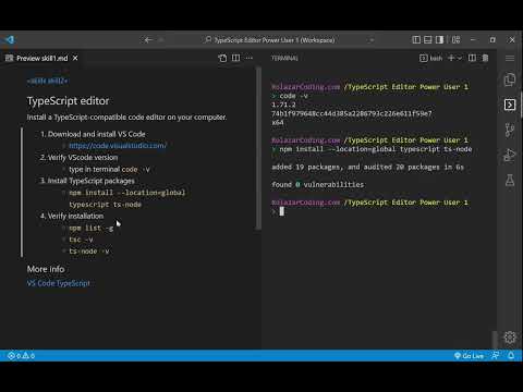 TypeScript Editor Power User 1 - Skill 1 - Install VS Code & TypeScript