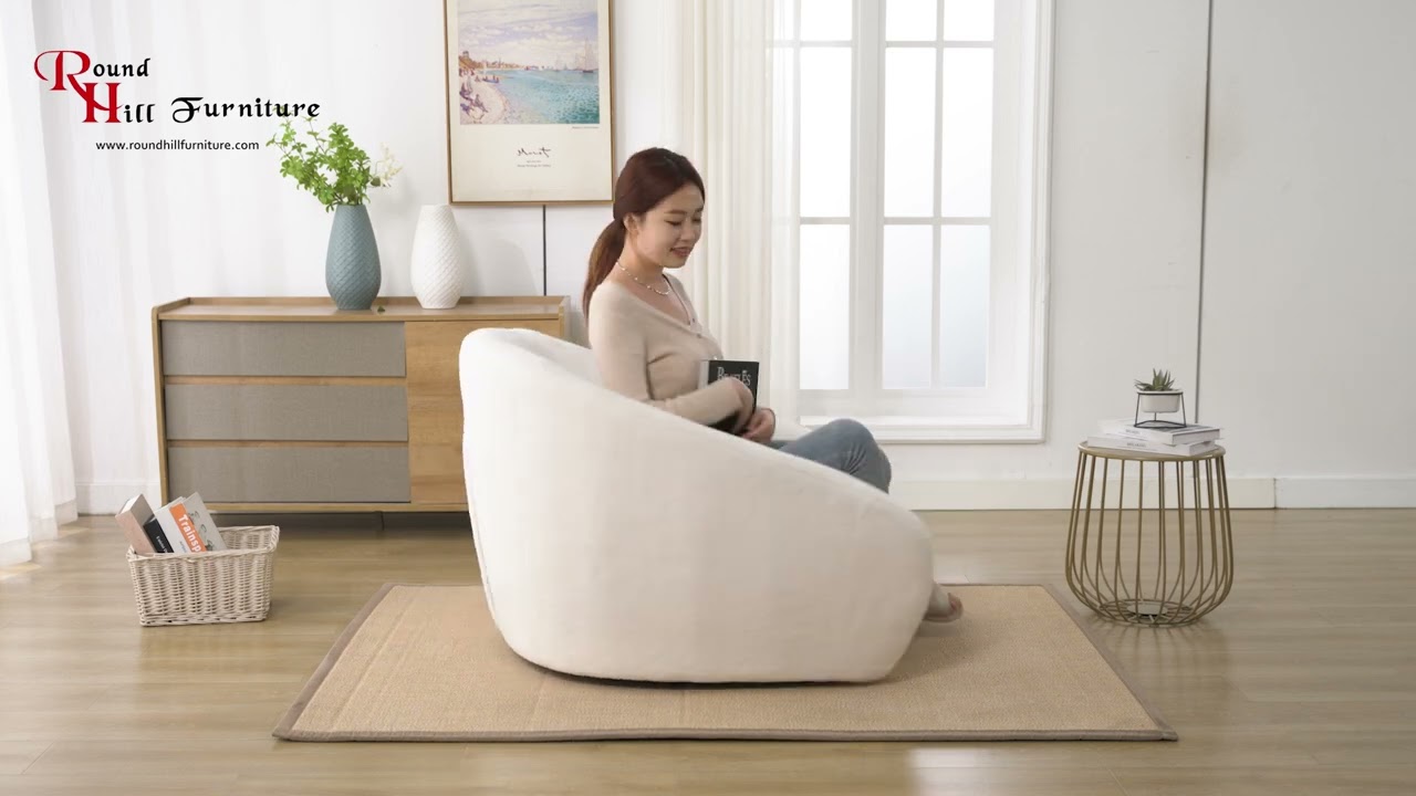 Roundhill Furniture AC507 Luzern Modern Upholstered Accent Chair, 360° Swivel Chair