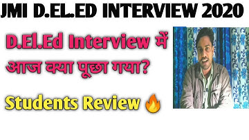 JMI D.El.Ed Interview में क्या पूछा गया आज ?🔥|| JMI D.El.Ed Interview 2020.